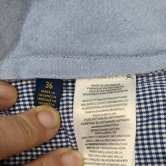 Polo Ralph Lauren 6" Blue White Houndstooth Bermuda Shorts Men's Size 36 - Picture 4 of 5